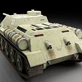 Vintage Military Tank With Long Cannon Barrel Brown Tracks And Detailed Design
