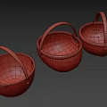 Natural Handmade Woven Baskets with Handles Set of Three Household Items