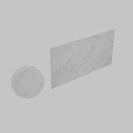 Elegant Marble Construction Elements With Polished Sphere And Illuminated Wall Design