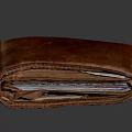 Genuine Brown Leather Wallet With Vintage Style Fold Design And Card Slots 3d model
