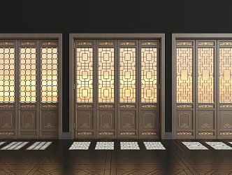 Chinese-style flower-cut window 3d model