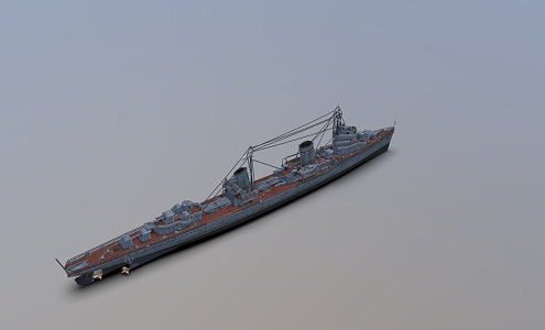 modern warship battleship destroyer 3d model