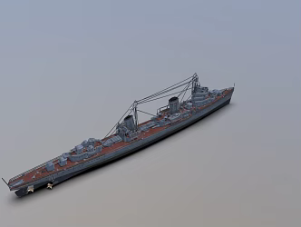 modern warship battleship destroyer 3d model