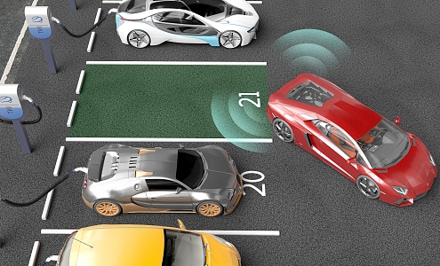 Modern automatic parking 3d model