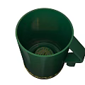 Shiny Green Cup With Handle And Decorative Patterns On The Body 3d model
