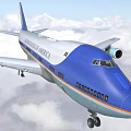 US Air Force One Boeing 747 Flying In The Sky 3d model