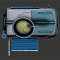 Functional Food Truck With Neon Sign Noodle Bowl Chopsticks Colorful Lights And Silver Blue Body