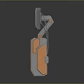 Orange Cube Shaped Robot Character With Black Screen And Metal Structure
