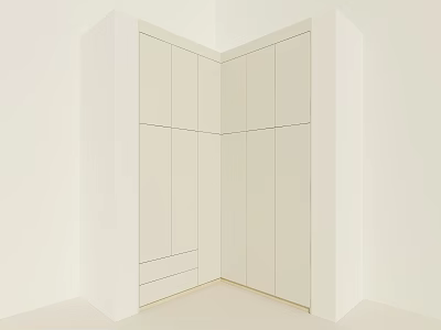 Modern corner wardrobe cabinet door 3d model