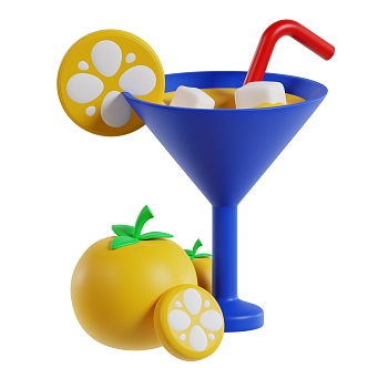 Juice Orange Juice Drink Cartoon Juice Drink 3d model