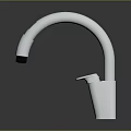 Stainless Steel Modern Curved Spout Kitchen Faucet With Single Handle And Sleek Design