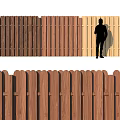Wooden Fence Design With Different Color Variations And Person Silhouette