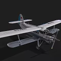 Vintage Silver Gray Biplane With Red Tail Emblem Blue Details And Number 0000