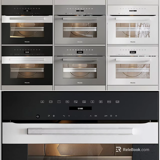 Modern Kitchen Interior With Sleek Built In Electric Appliances Arrangement 3d model 