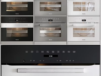 Modern Kitchen Interior With Sleek Built In Electric Appliances Arrangement 3d model