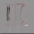 Modern Swing Door Design With Transparent Display Rack And Mirror