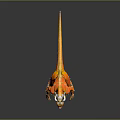 Orange Horned Muscular Dinosaur Like Game Movie Character With Standing Pose And Sharp Claws