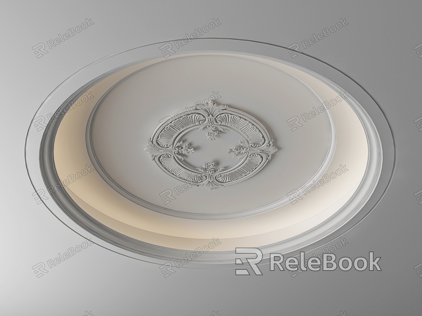 European-style French ceiling plaster lamp panel model