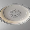 Decorative Round Ceiling Light Panel With Intricate Floral Pattern And Smooth Design For Modern Interior 3d model