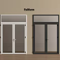 Poliform Modern Double Doors With Glass Panels White And Black Design 3d model