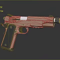 Modern Tactical Weapon Design With Pink And Black Finish Ergonomic Grip And Sleek Barrel Structure
