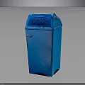 Blue Trash Bin With Lid And Modern Design For Waste Management