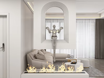 Modern porch aisle partition 3d model