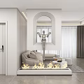 Modern porch aisle partition 3d model