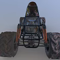 Functional Off Road Buggy With Exposed Mechanics And Muddy Tires