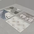 Modern Carpet Fabric Carpet Square Carpet 3d model