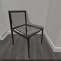 Modern Transparent Single Chair With Metal Frame In Minimalist Interior Space