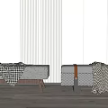 Modern Bed End Stool Bed End Stool Combination 3d model