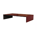 Modern Red Coffee Table With Black Base Simple Design Style 3d model