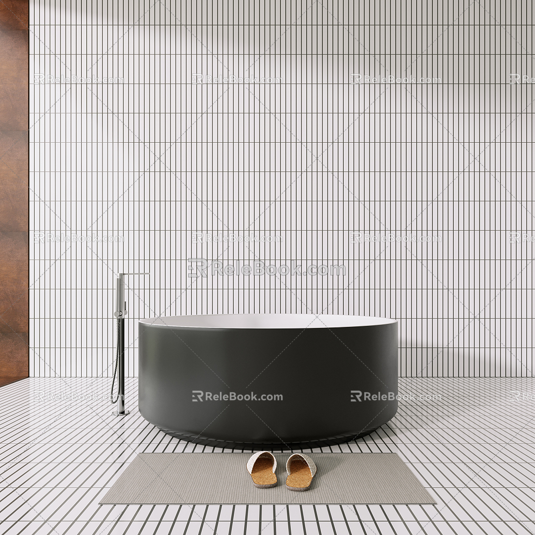 Round Bathtub Modern Bathtub 3d model