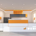 Modern NOWWA Cafe Exterior Design With Orange White Facade Glass Windows