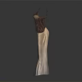 Elegant Brown Corset Top Paired With Beige Pleated Skirt Fashion Outfit