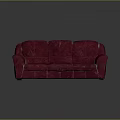 Elegant Red Leather Three Seater Sofa with Classic Design and Comfortable Cushions