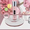 Elegant Perfume And Cosmetics Set With Pink Peony Flowers Glass Bottles And Delicate Display Packaging