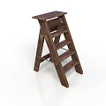 Wooden Foldable Step Ladder With Sturdy Design For Household Use