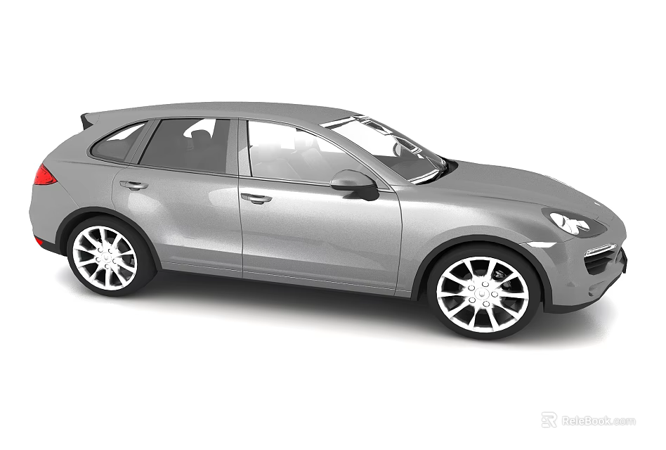 Silver SUV Car With Sleek Design Black Windows And Alloy Wheels 3d model 