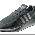 Lightweight Gray Sports Sneakers With Knit Upper White Stripes And Comfortable Design