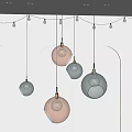Modern Spherical Glass Pendant Lights With Colorful Transparent Design For Interior Decoration