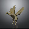 Golden Pegasus Statue Metallic Decorative Furniture Ornament For Home Interior Decor