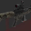 Advanced Modern Tactical Camouflage Rifle With Scope And Military Accessories