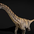 Dinosaur Game Movie Character with Red Head Long Neck and Striped Body
