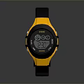 Yellow And Black Digital Wristwatch With Sporty Design And Clear Digital