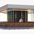 Modern Bar Counter With Wooden Top Wine Rack Wall Bartender And Bar Stools
