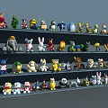 Colorful Plush Dolls Arranged On Shelves With Various Animal And Cartoon Figures
