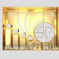 Golden Showcase with Geometric Shapes Circular SR Logo and Standing On A Dream Text