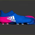 Adidas Blue And Pink Sports Shoes With Slip On Design And Reflective Finish
